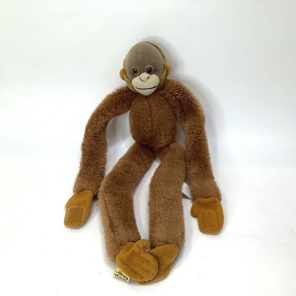 WILD republic hanging monkey gibbon brown realistic 16” plush 22” hanging - Picture 6 of 8